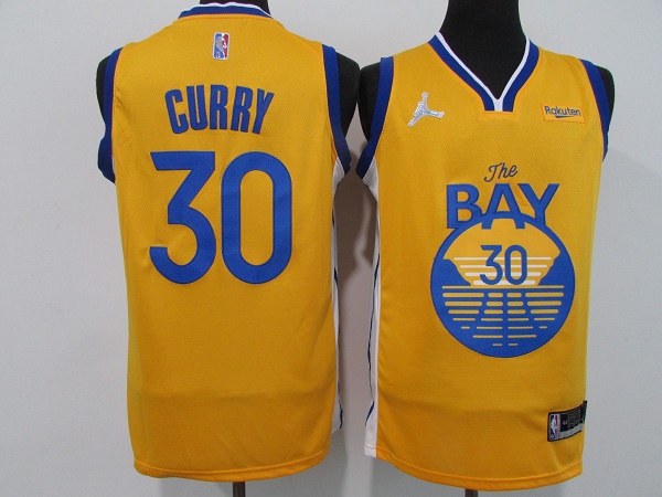 Men's Golden State Warriors #30 Stephen Curry 75th Anniversary Yellow Stitched Basketball Jersey Men's Golden State Warriors #30 Stephen Curry 75th Anniversary Yellow Stitched Basketball Jersey